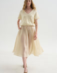 Satin Organza Skirt, Sand