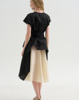 Satin Organza Top, Black