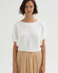Heavy Cotton Knit Sweater, White