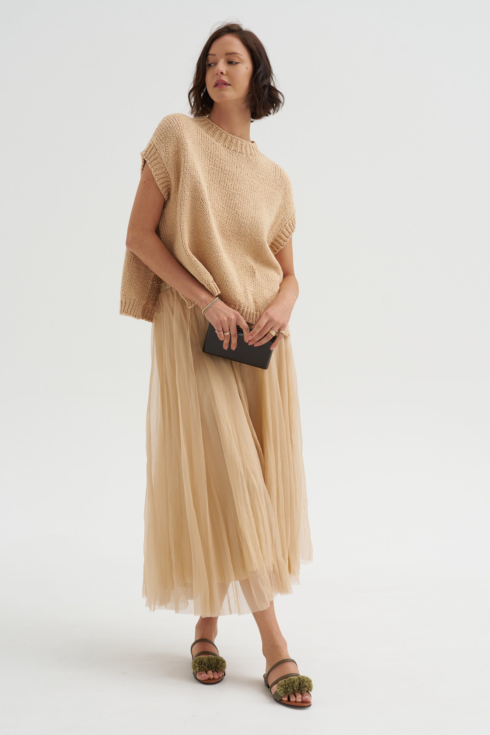 Top Heavy Cotton Knit, Champagne