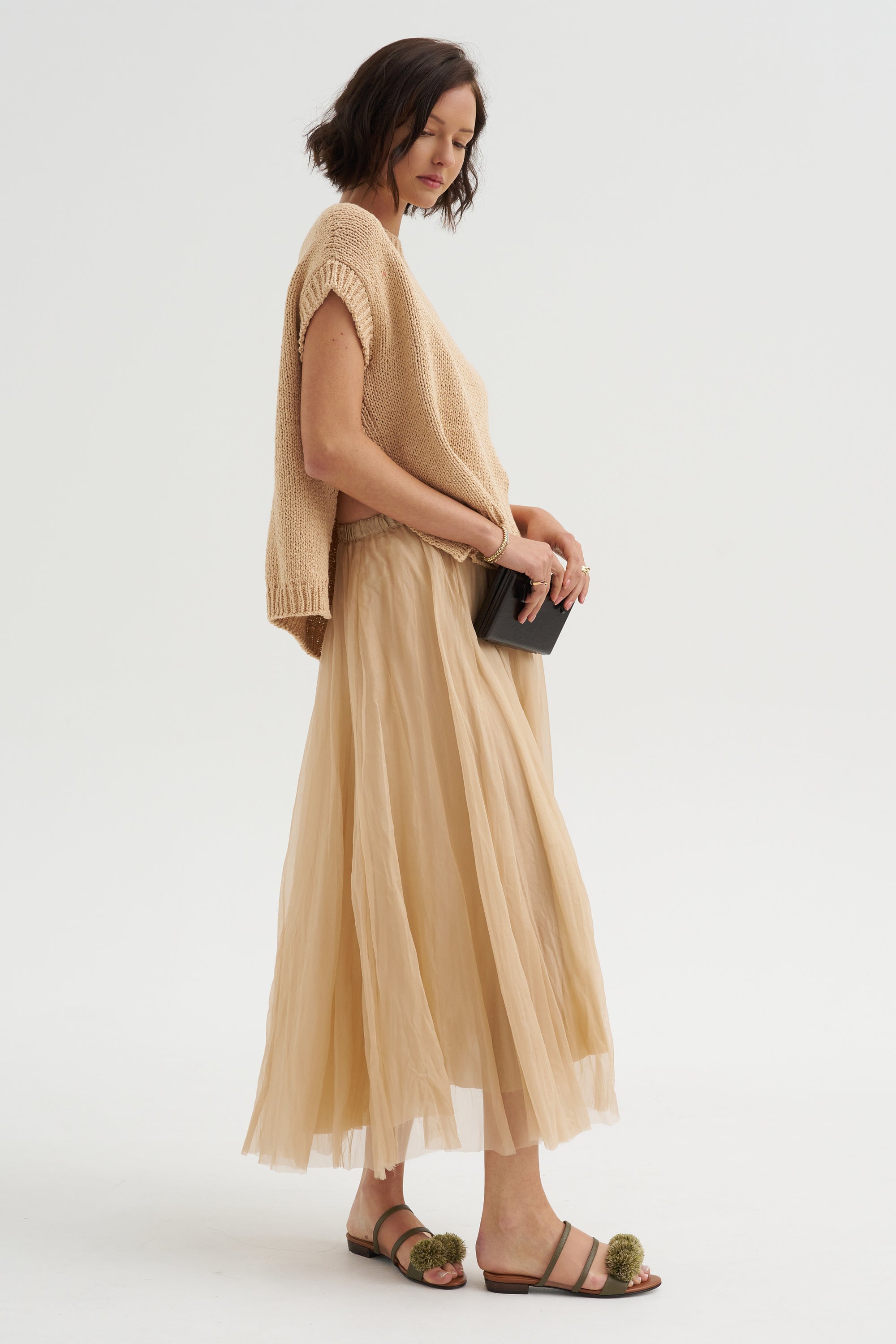 Top Heavy Cotton Knit, Champagne