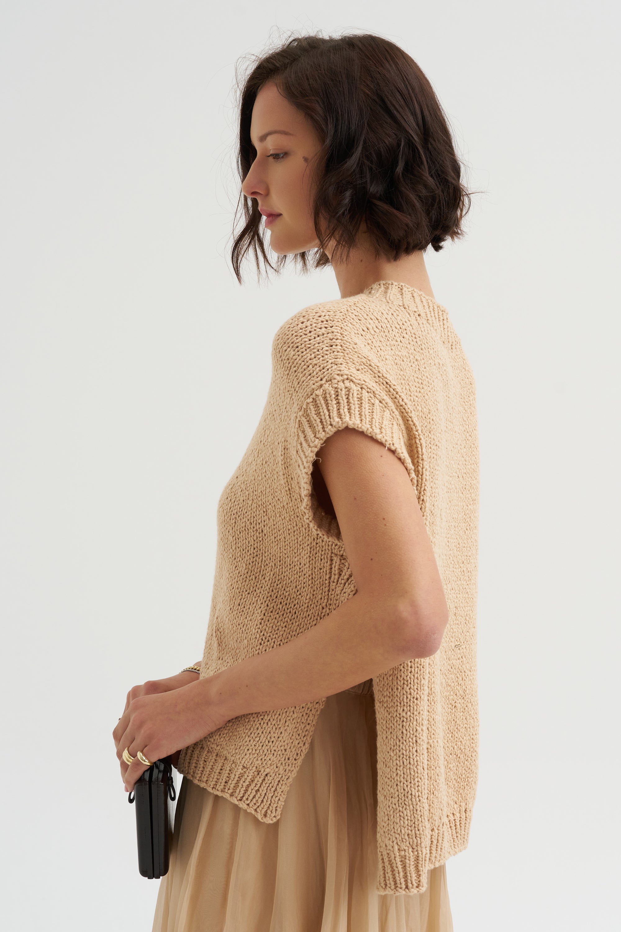 Top Heavy Cotton Knit, Champagne