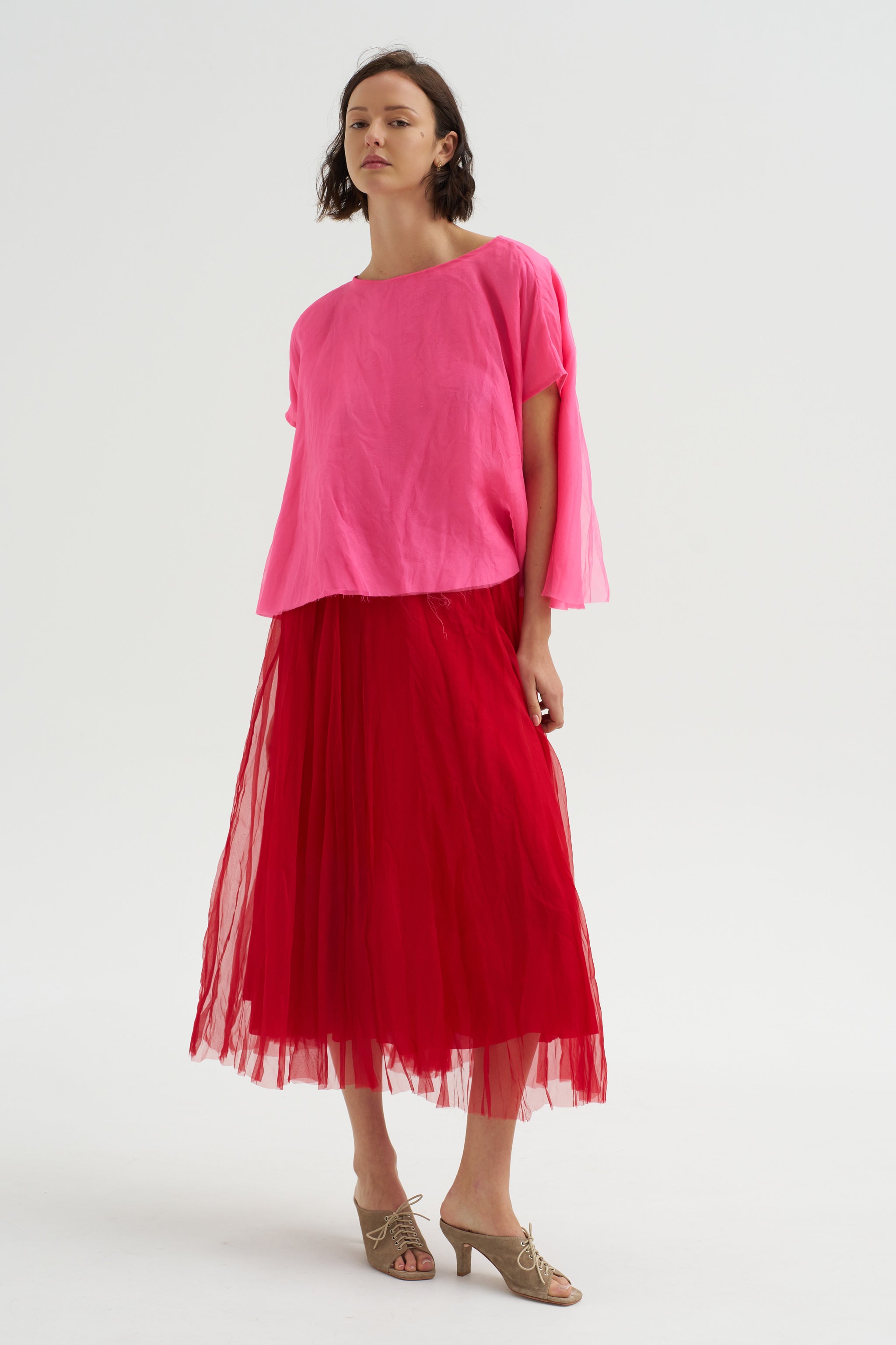 Silk Organza Top – Kick Pleat
