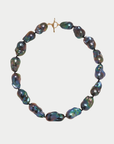 Large Peacock Baroque Pearl Necklace, Gold