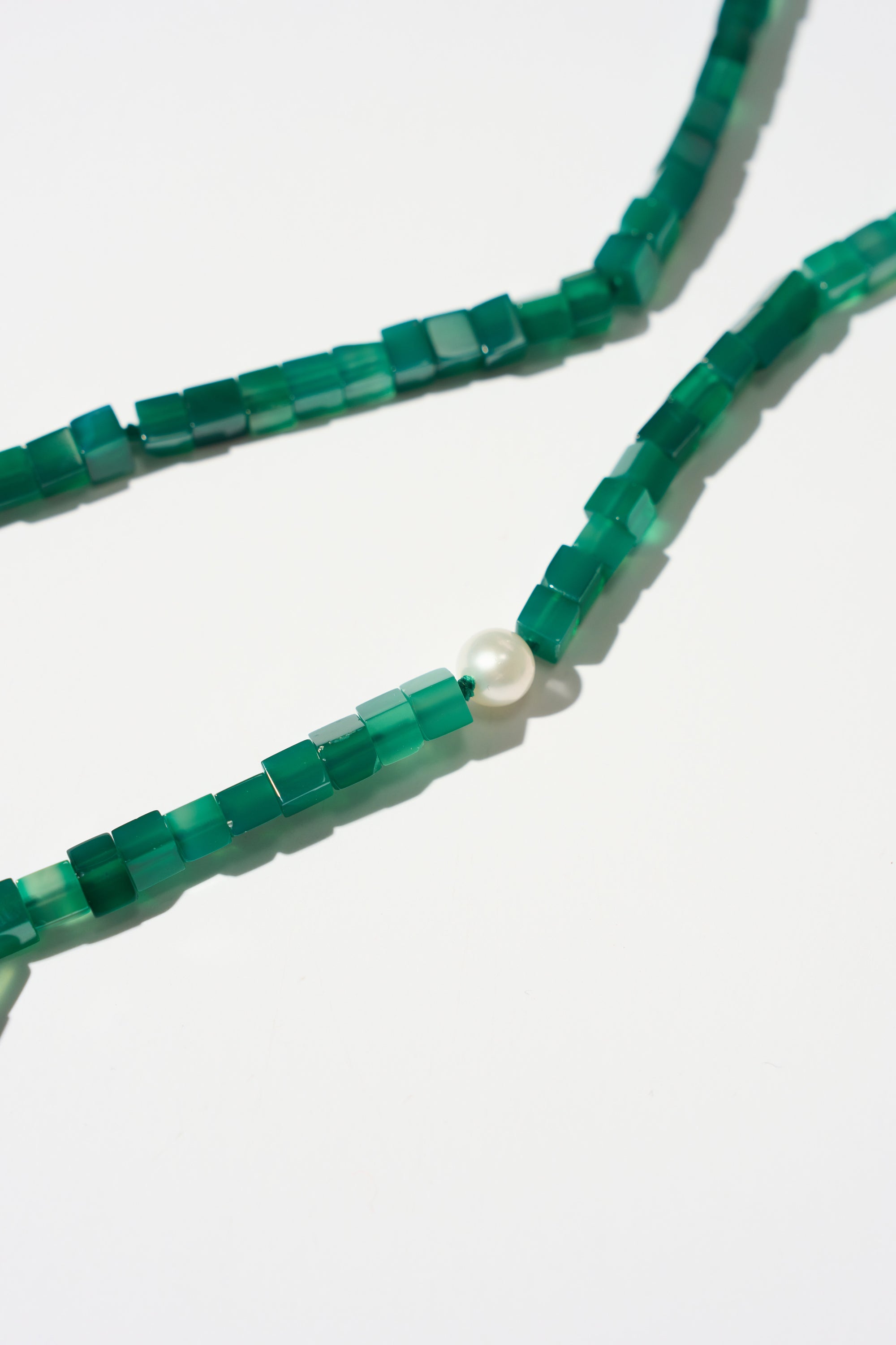 Ines Necklace, Green Agate