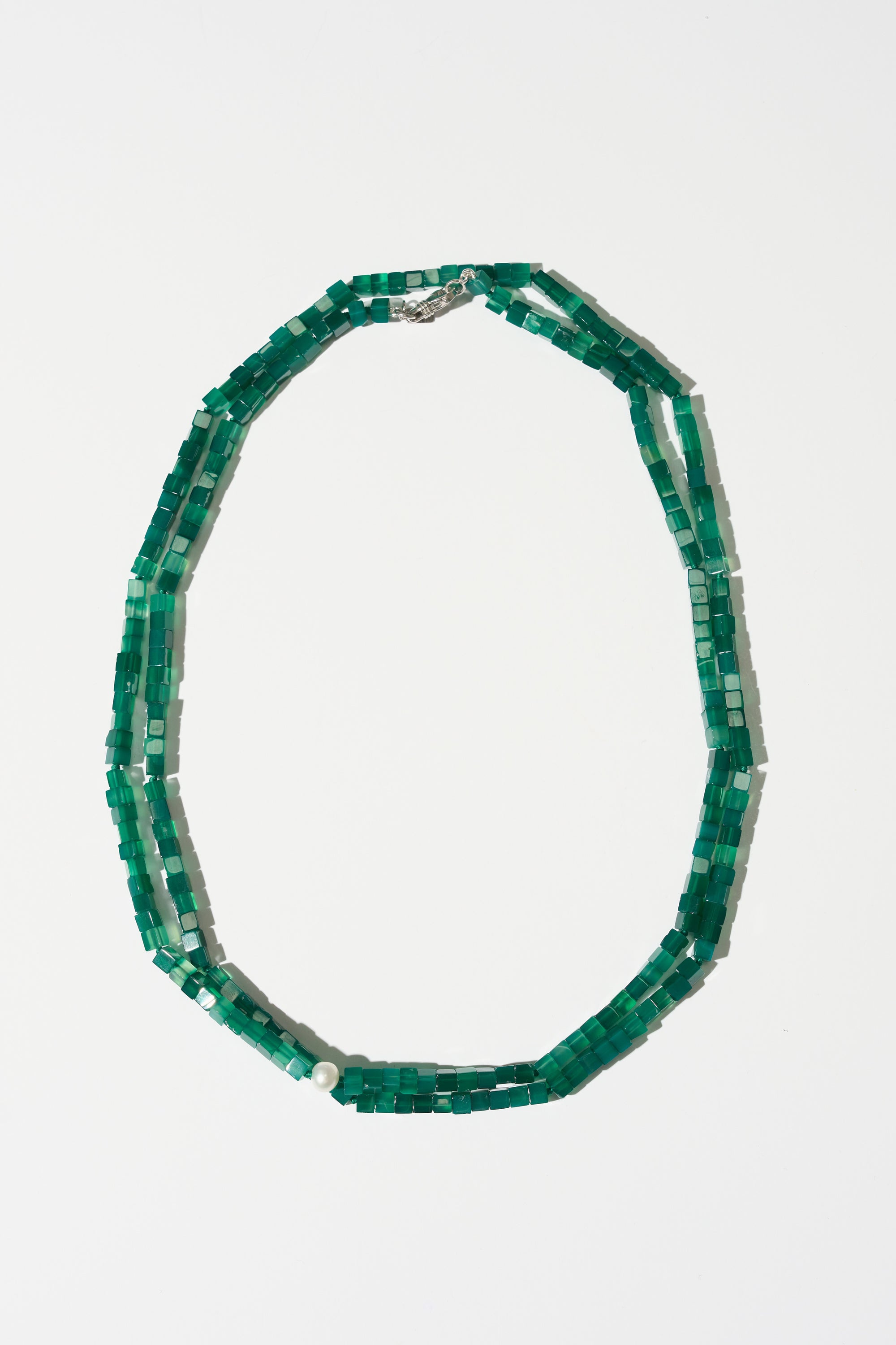 Ines Necklace, Green Agate