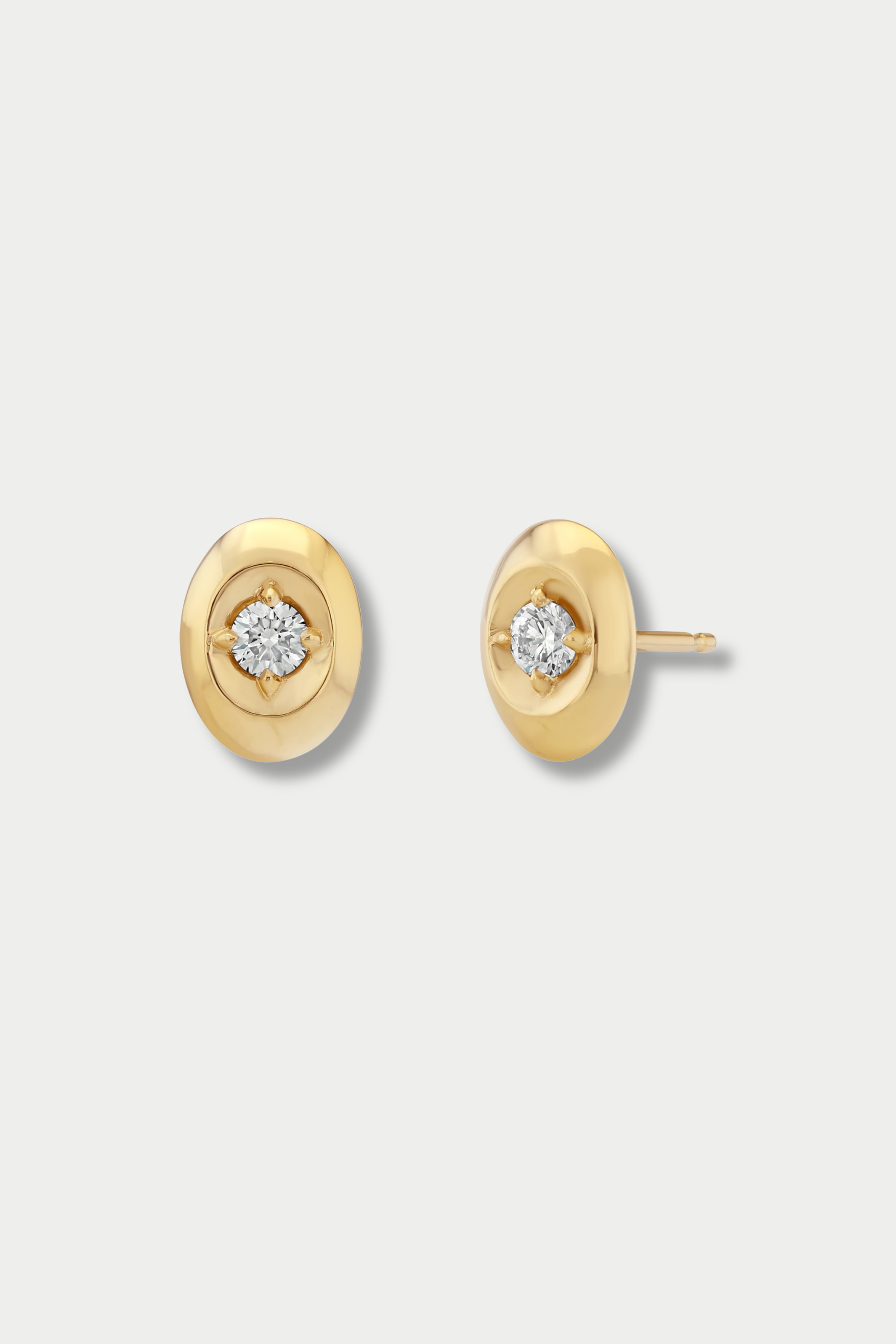 Petite Stone Studs, Yellow Gold