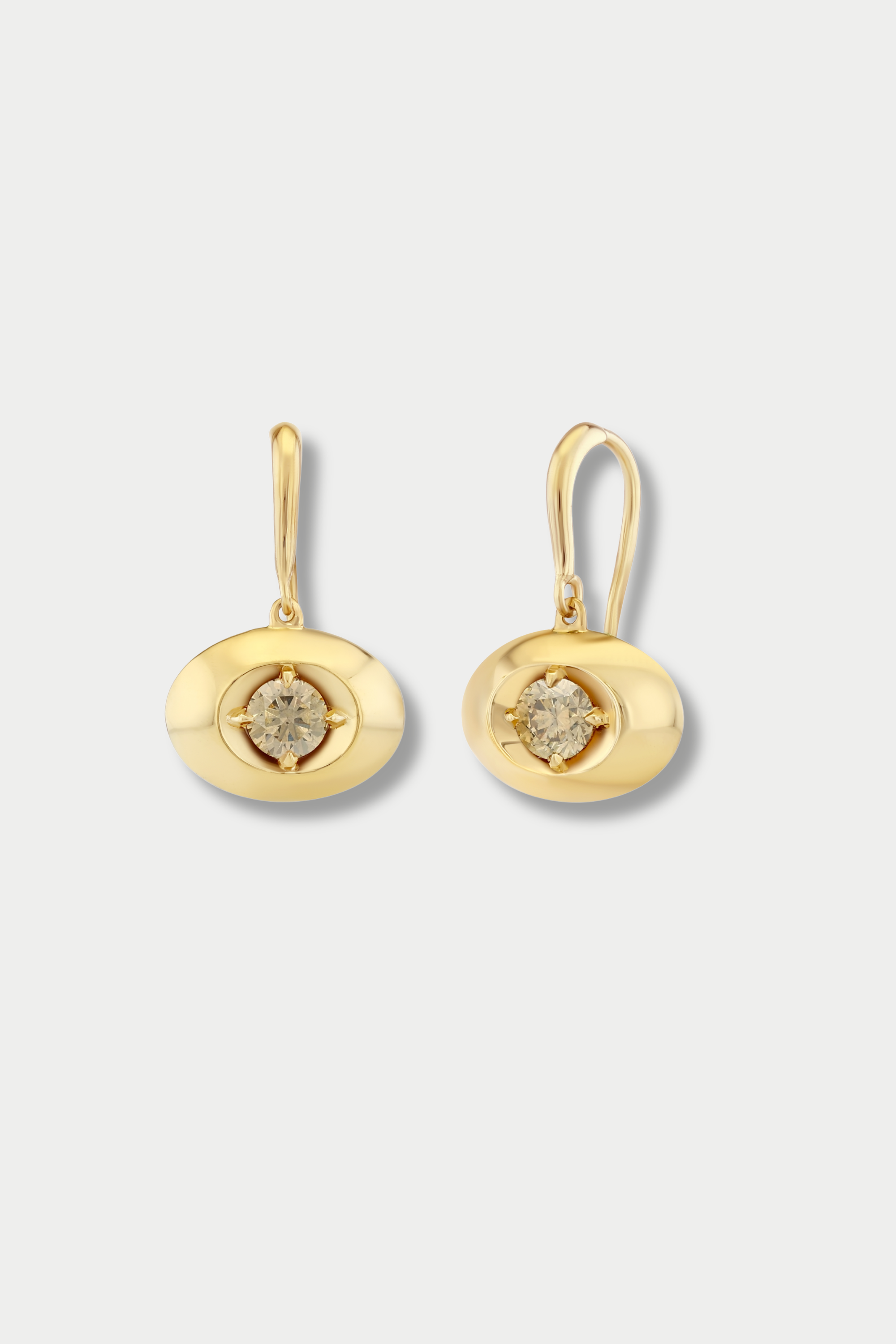 White Diamond Drop Stone, Yellow Gold