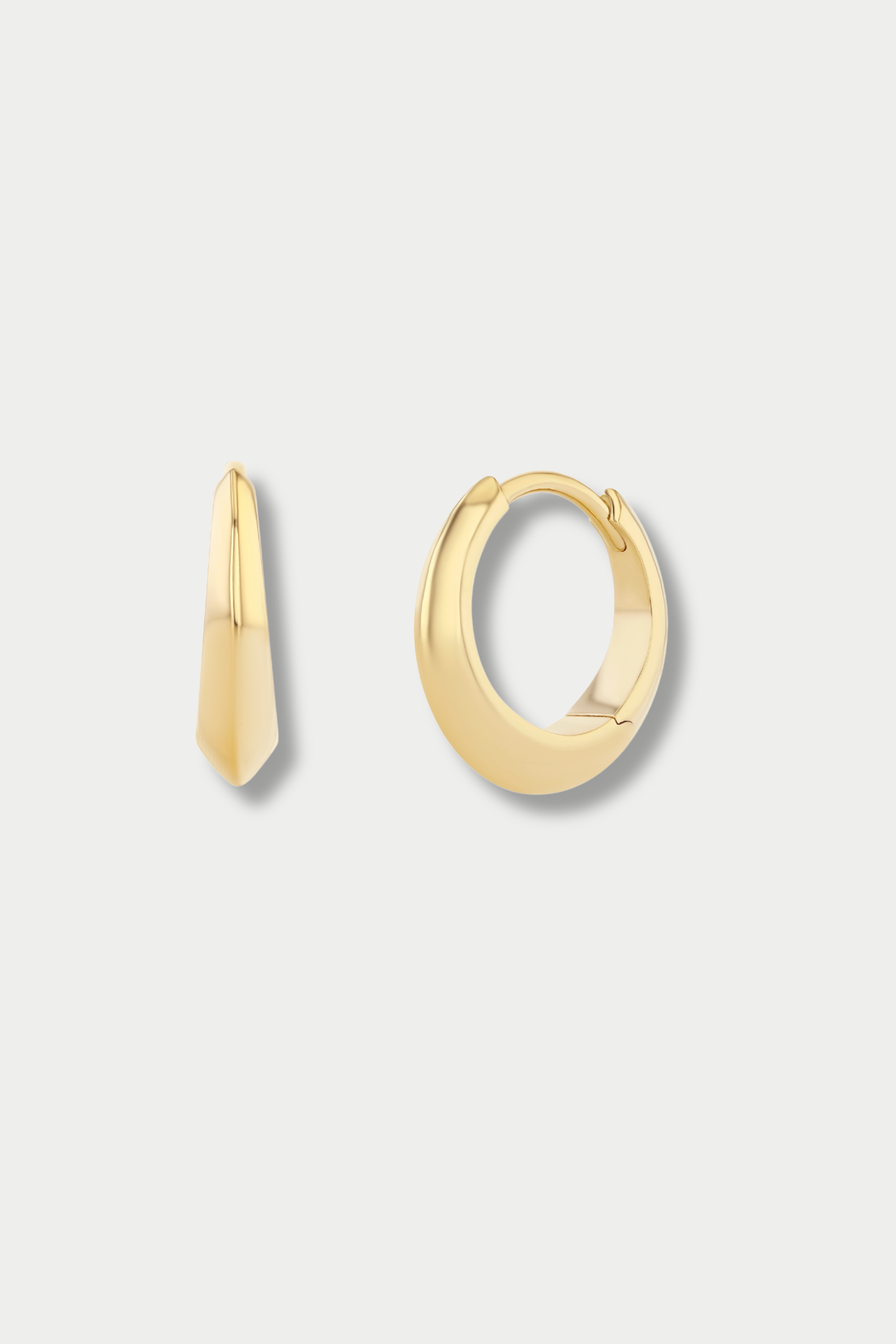 Medium Thin Crescent Hoop, Yellow Gold