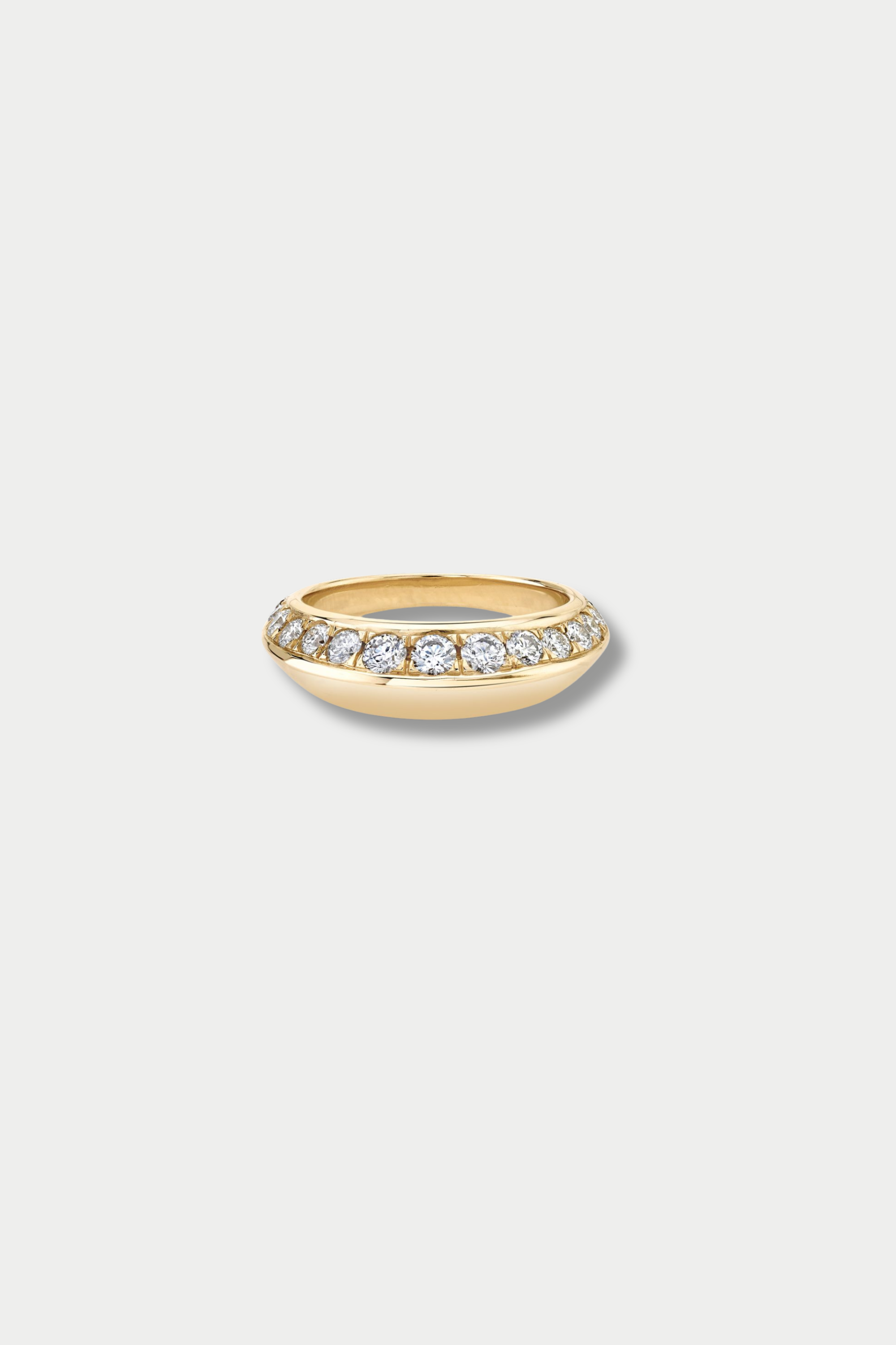 Pavé Crescent Ring, Yellow Gold