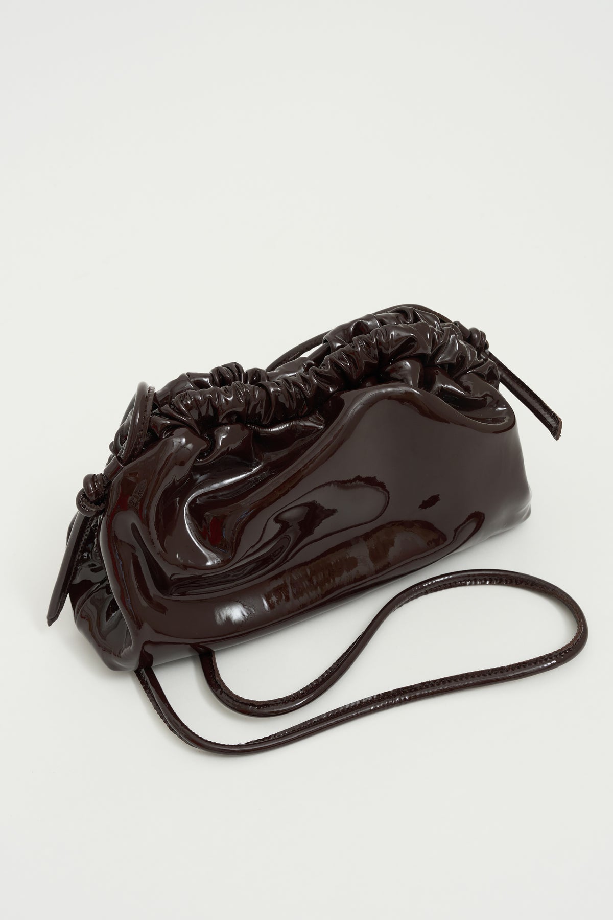Mini Cloud Clutch, Aubergine Patent