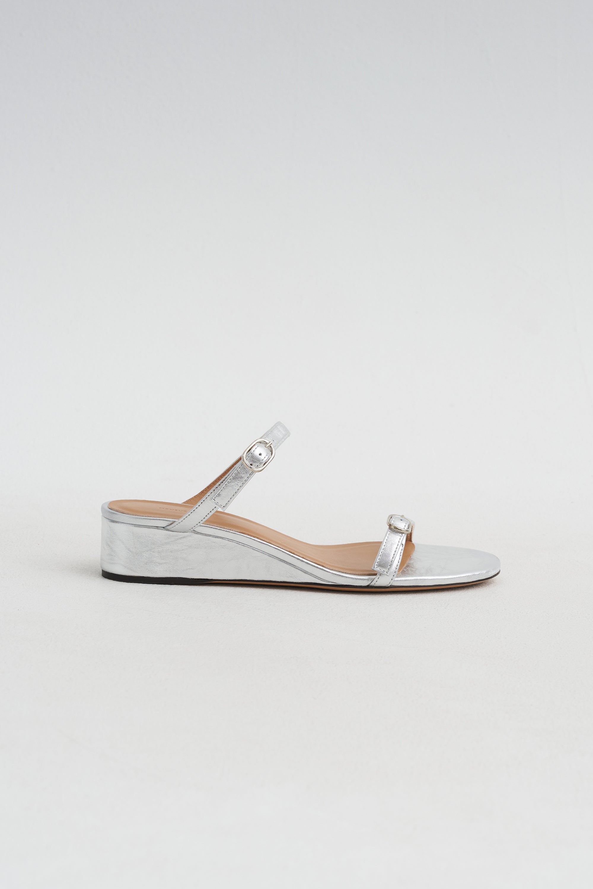 Zeppa Sandal, Crinkled Silver