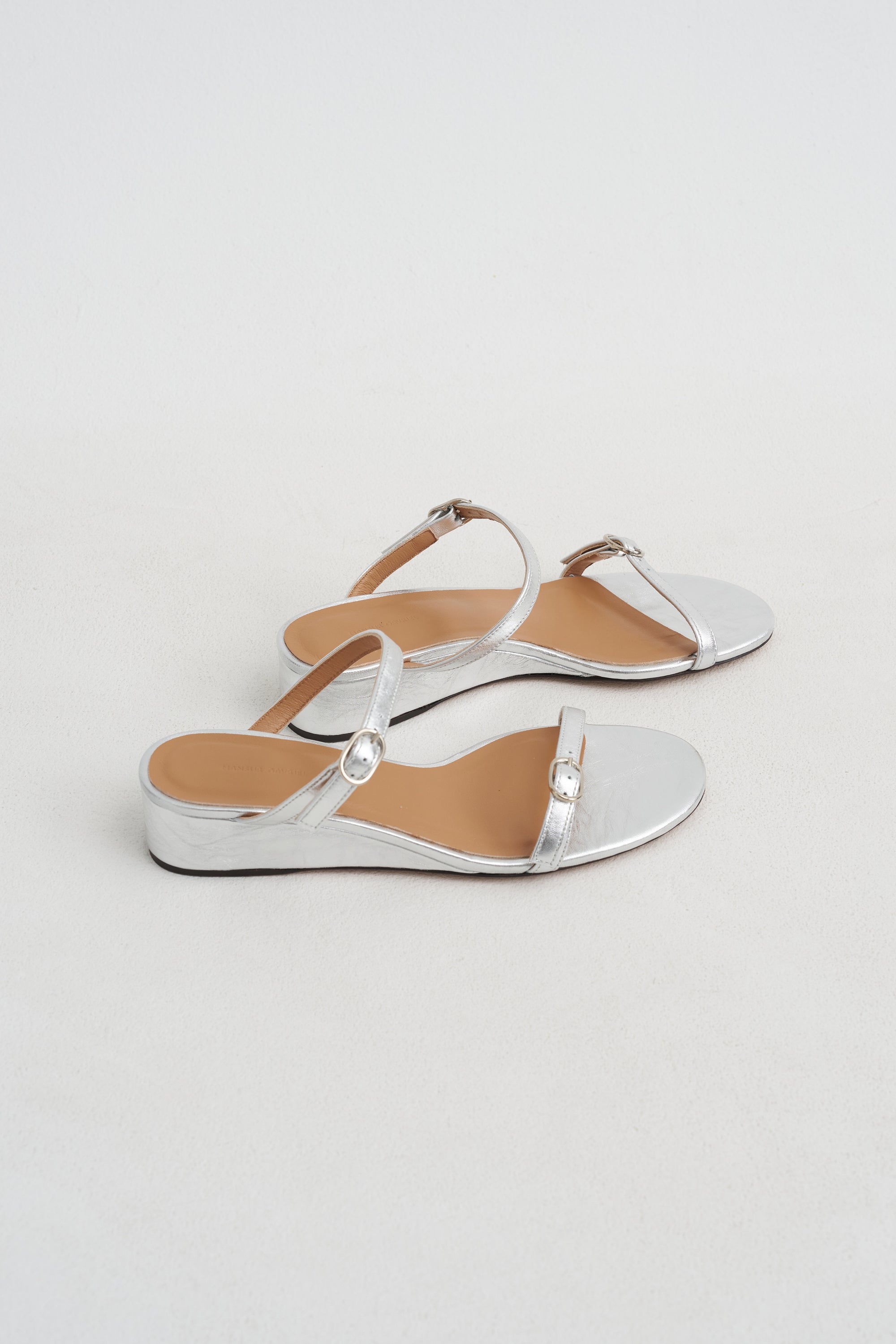 Zeppa Sandal, Crinkled Silver