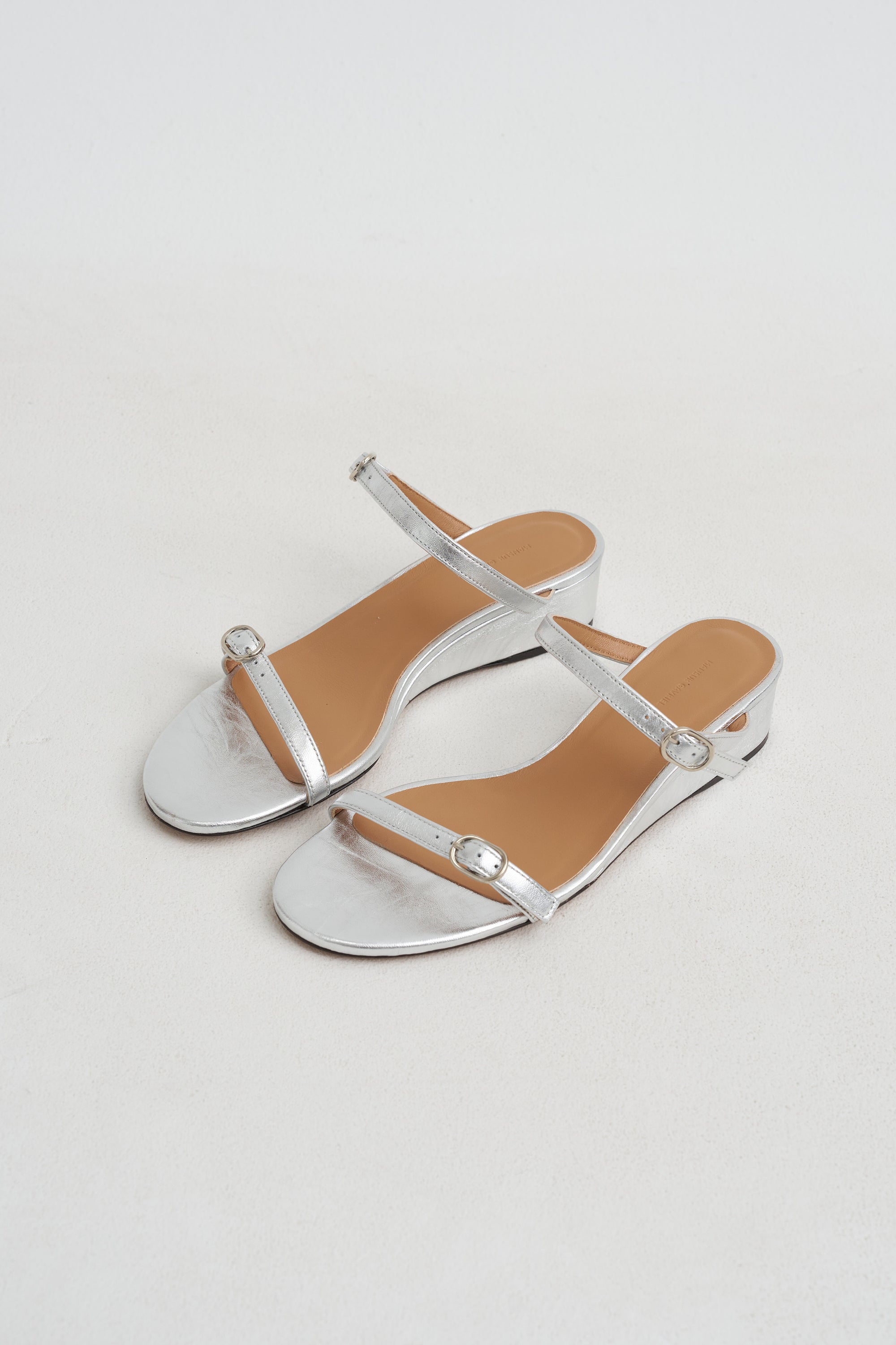 Zeppa Sandal, Crinkled Silver