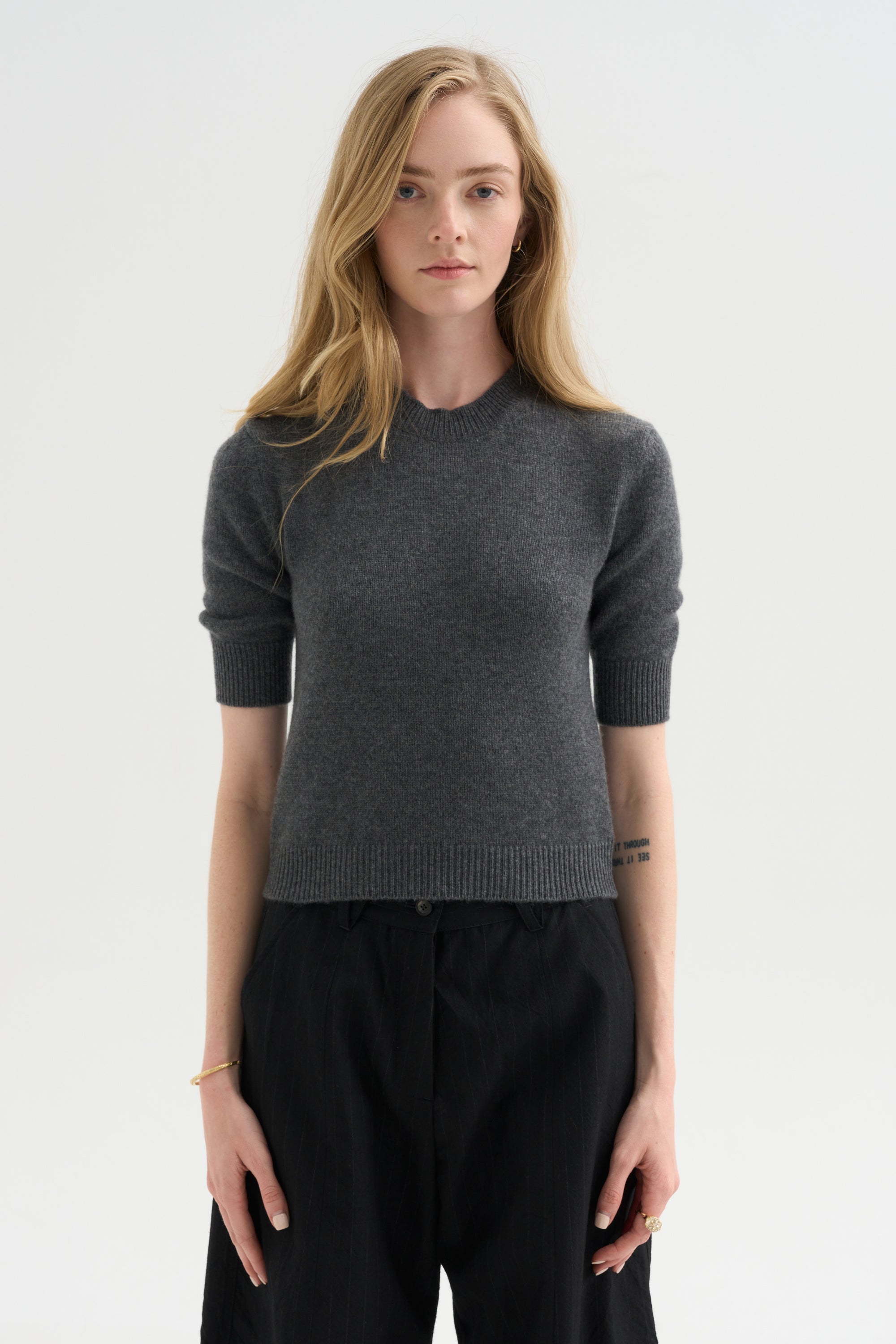 Round-Neck Sweater, Grey