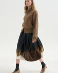 A-Line Skirt, Black Khaki