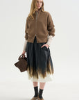 A-Line Skirt, Black Khaki