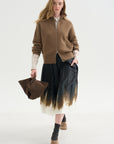 A-Line Skirt, Black Khaki