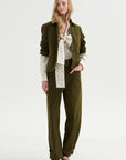 Wide Leg Trousers, Military Green