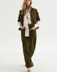 Wide Leg Trousers, Military Green