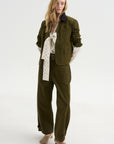 Wide Leg Trousers, Military Green