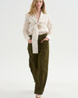 Wide Leg Trousers, Military Green
