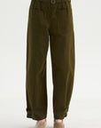 Wide Leg Trousers, Military Green