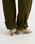 Wide Leg Trousers, Military Green