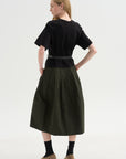 Drop-Waist Dress, Black Khaki