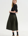 Drop-Waist Dress, Black Khaki