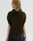 Oversized Turtleneck Sweater, Olive- Brown