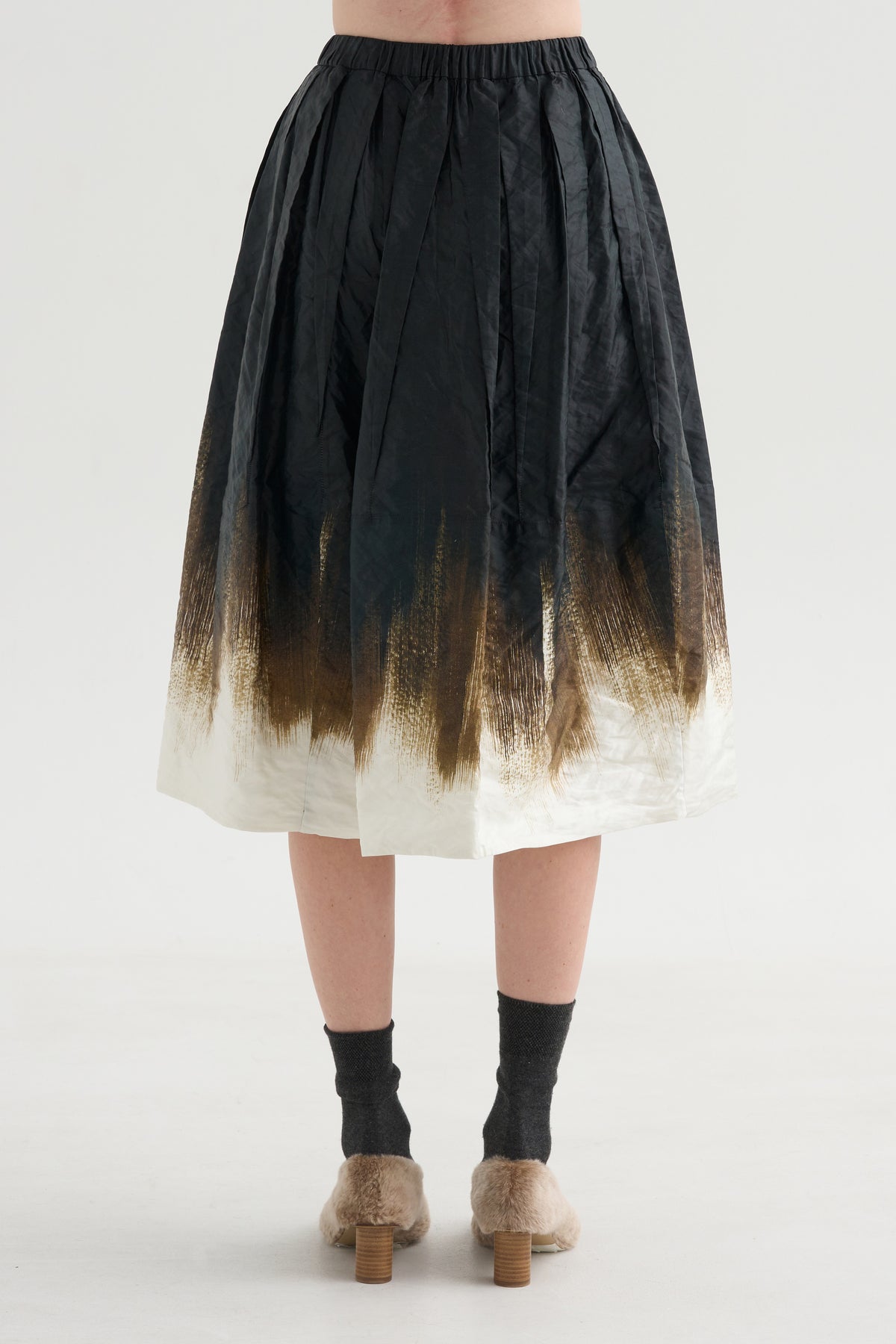 A-Line Skirt, Black Khaki