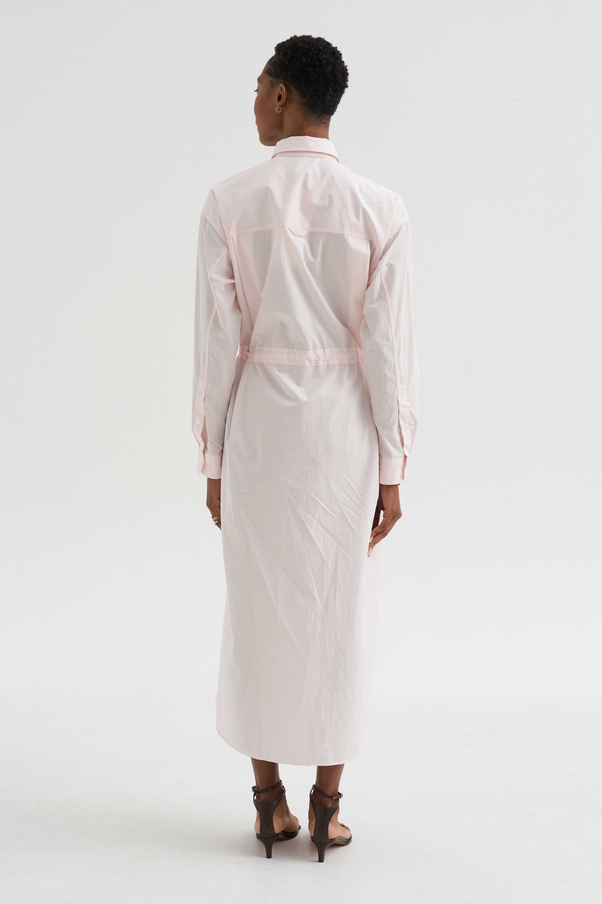 Drawstring Shirt Dress, Blush Pink – Kick Pleat