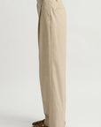 Single Pleat Front Trouser, Oatmeal