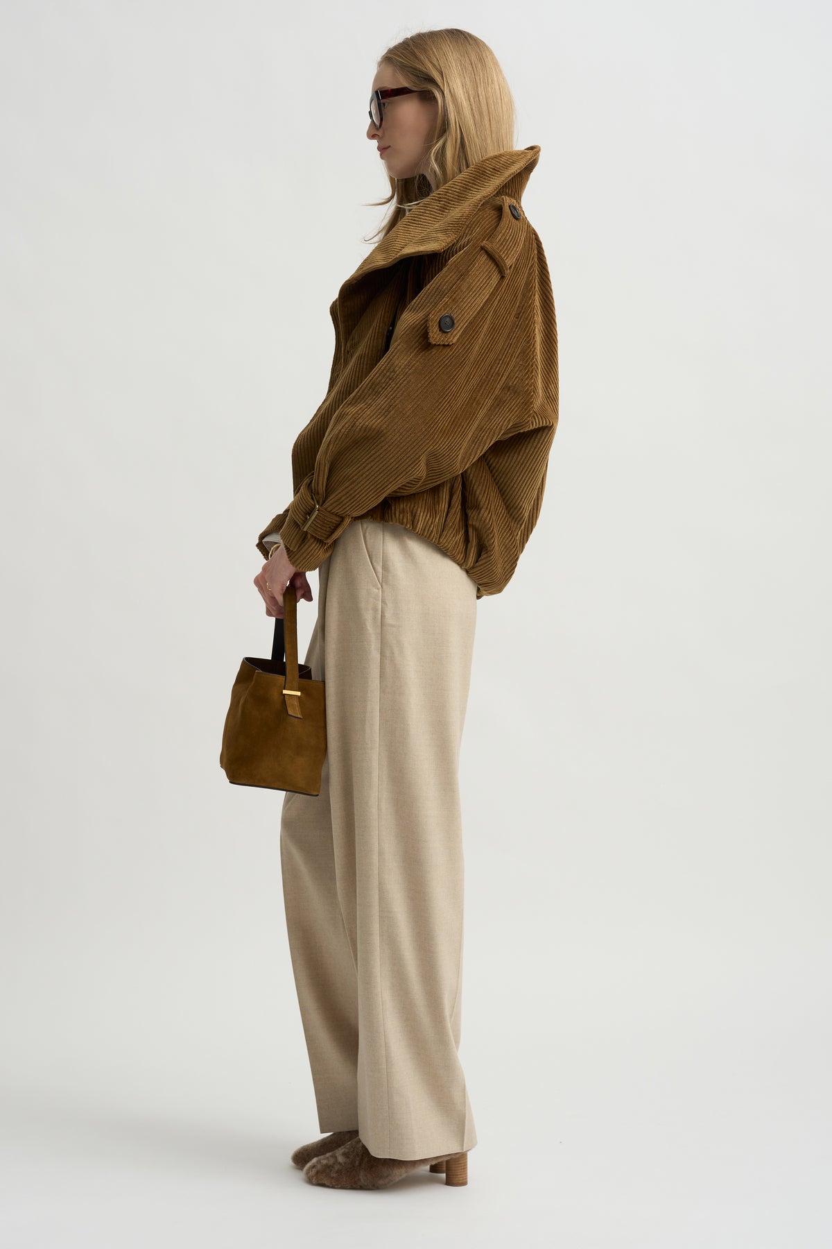 Single Pleat Front Trouser, Oatmeal