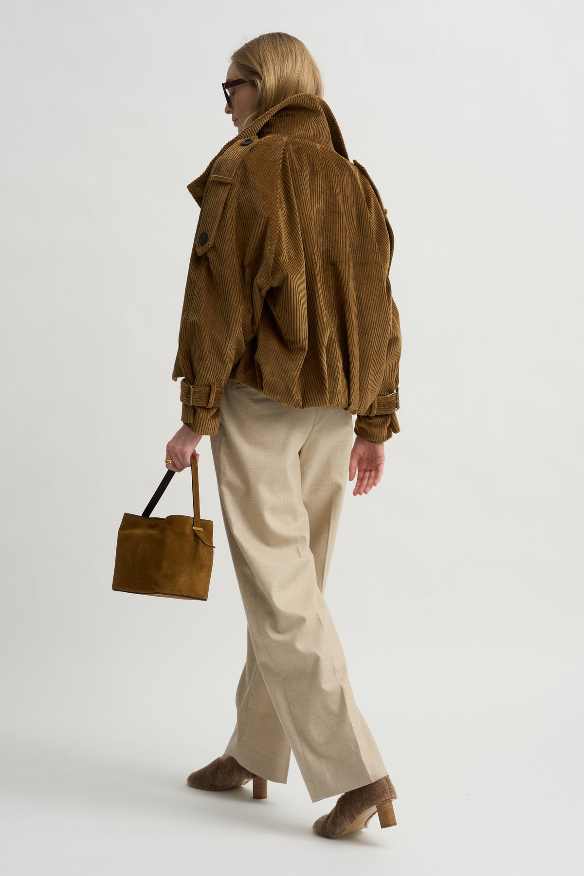 Single Pleat Front Trouser, Oatmeal