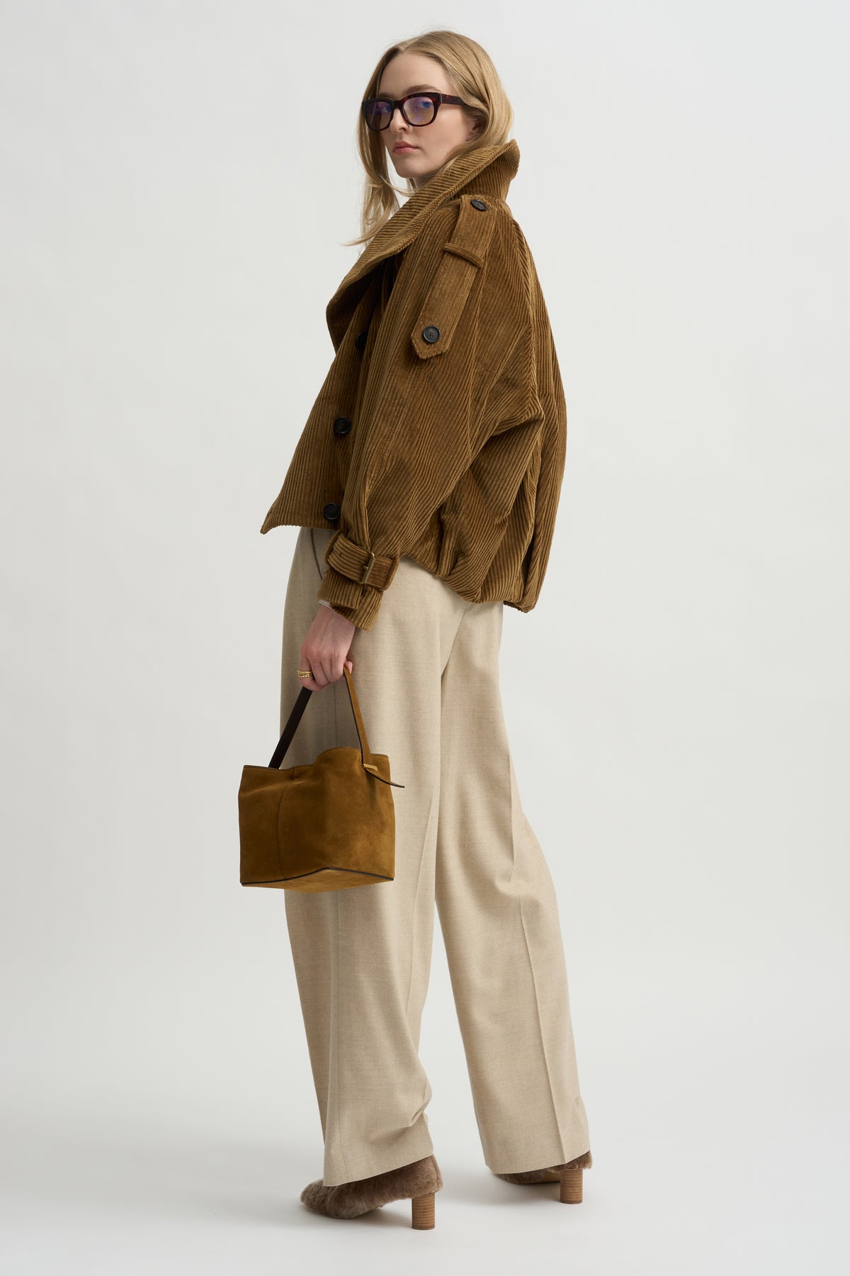 Single Pleat Front Trouser, Oatmeal