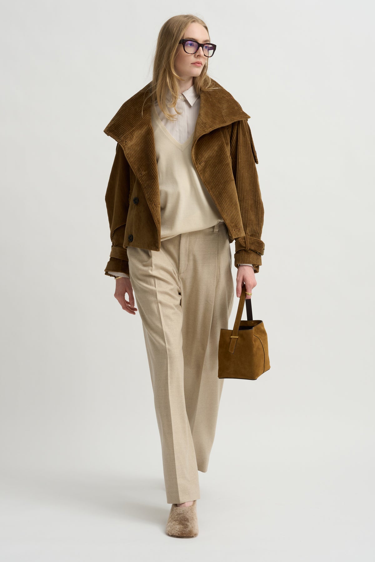 Single Pleat Front Trouser, Oatmeal