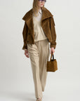 Single Pleat Front Trouser, Oatmeal