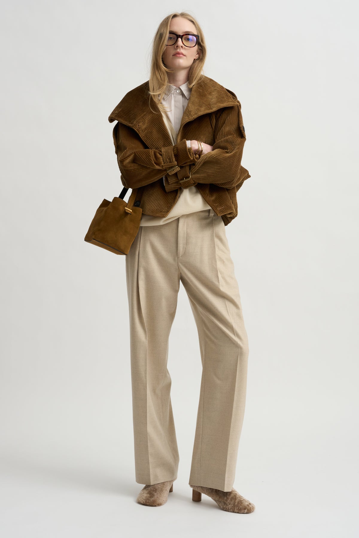Single Pleat Front Trouser, Oatmeal