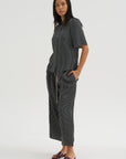 Balloon Drawstring Trouser, Black Stripe