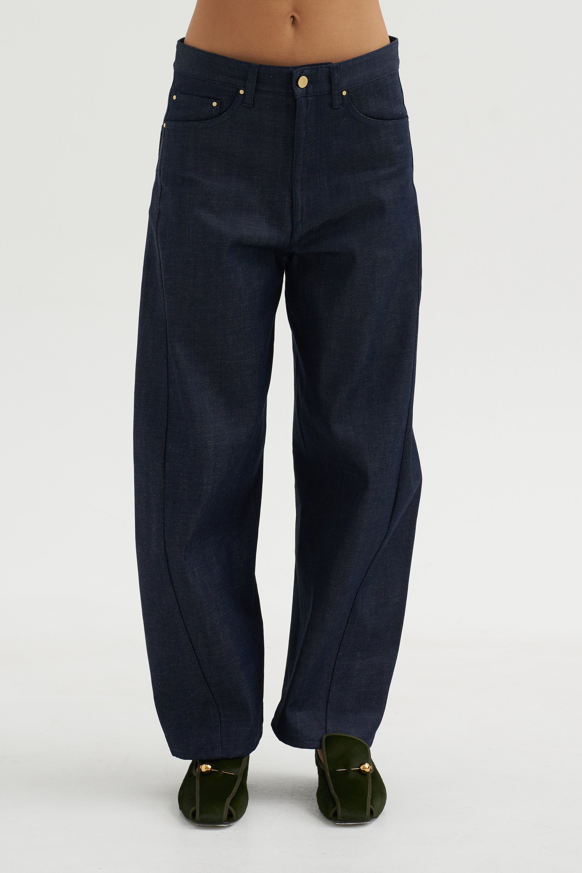 Crescent Leg Jean, Indigo