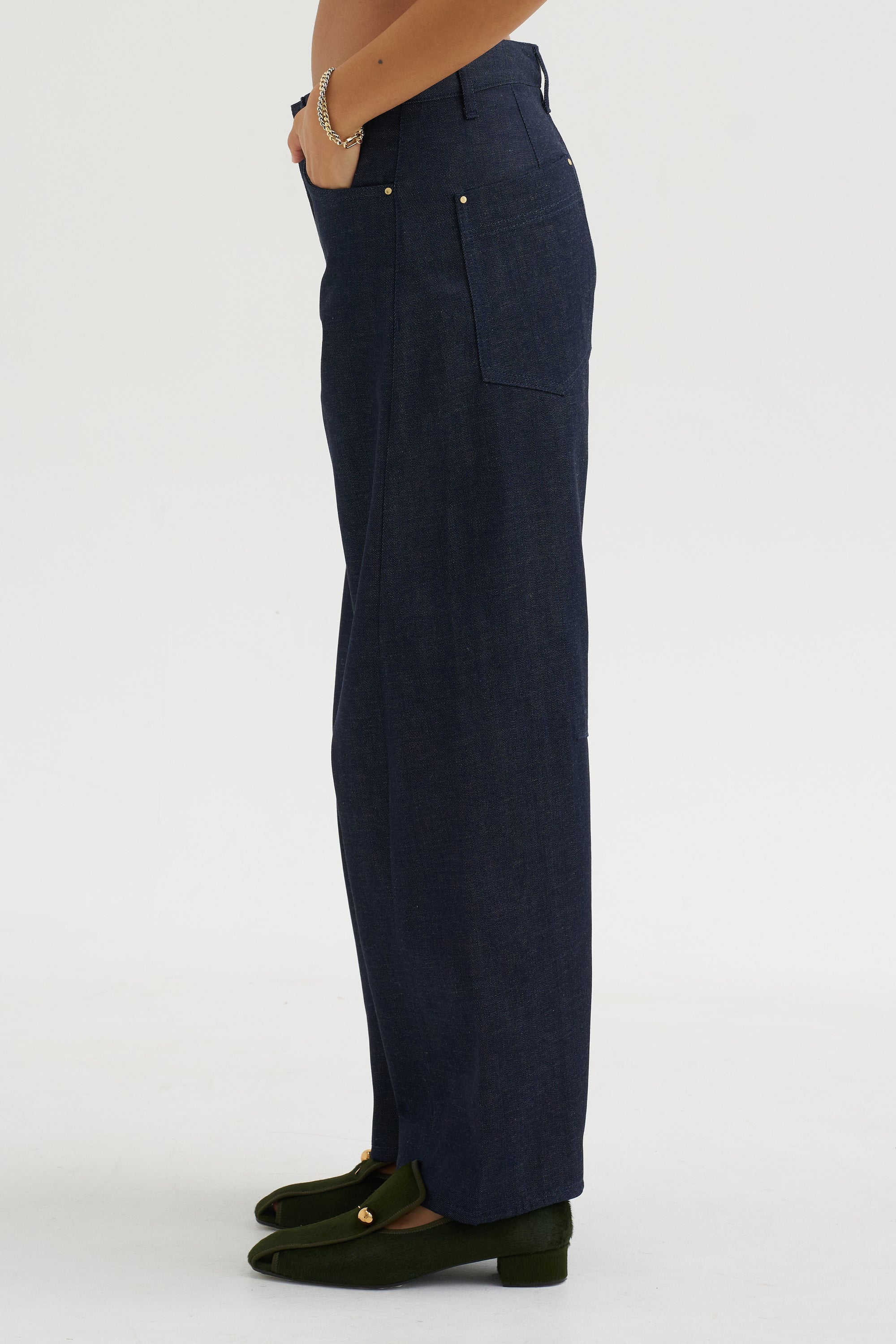 Crescent Leg Jean, Indigo