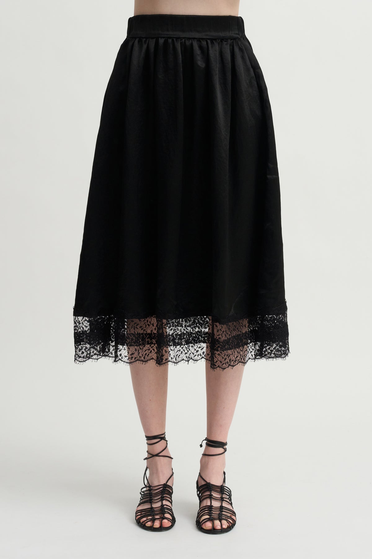Gathered Skirt, Black