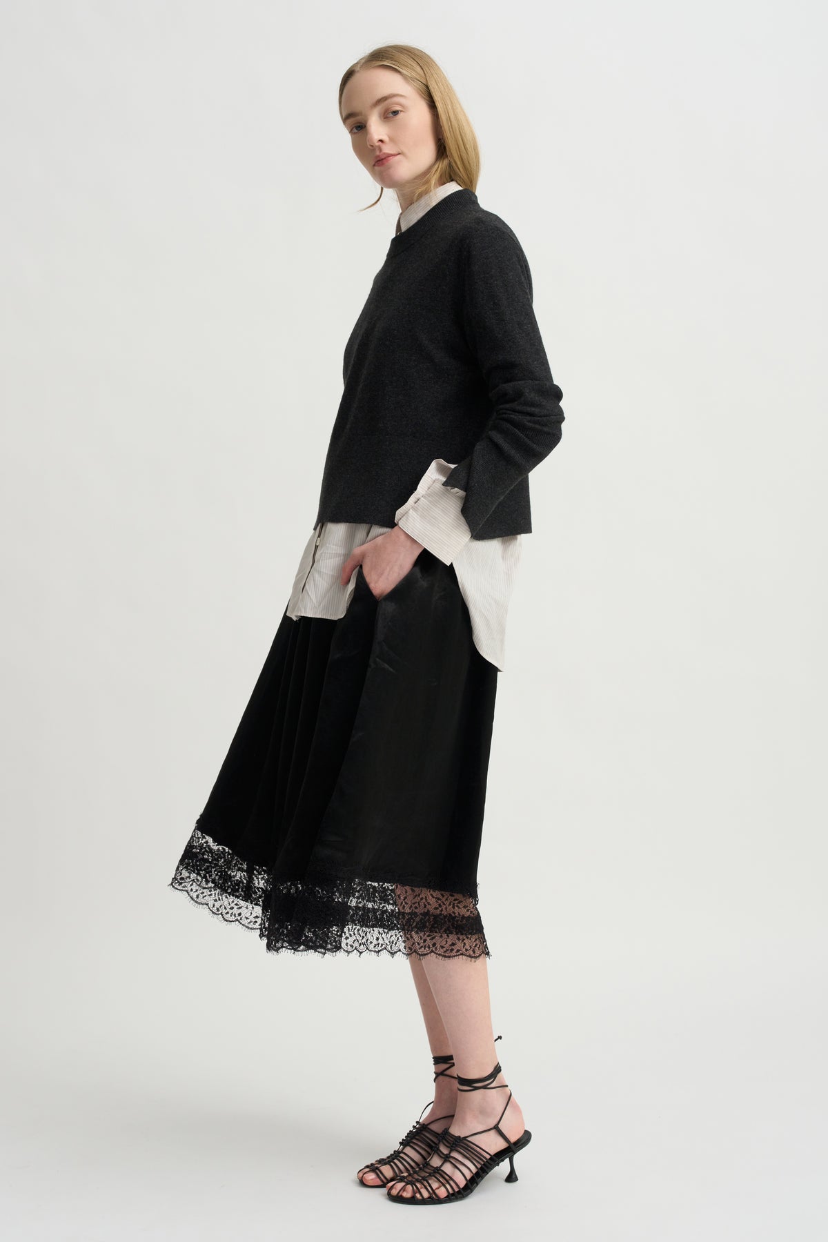Gathered Skirt, Black