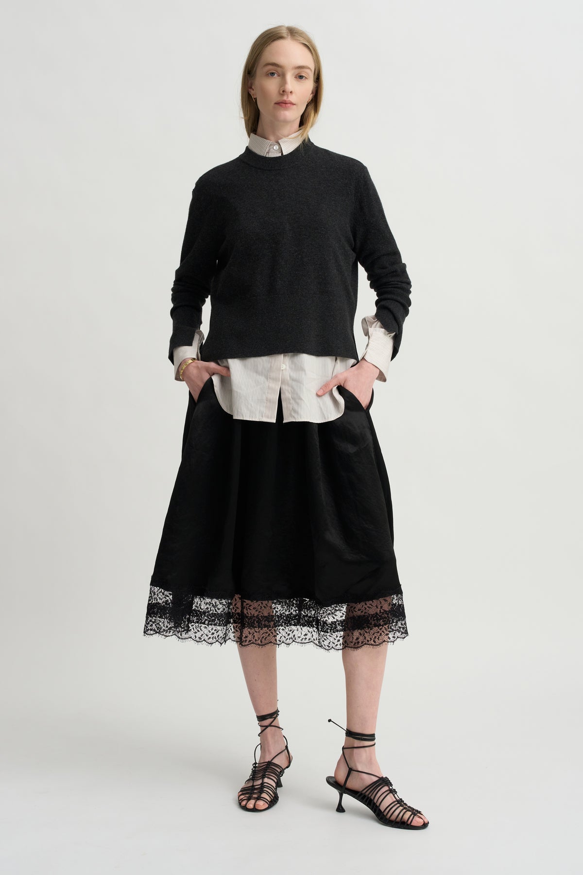Gathered Skirt, Black