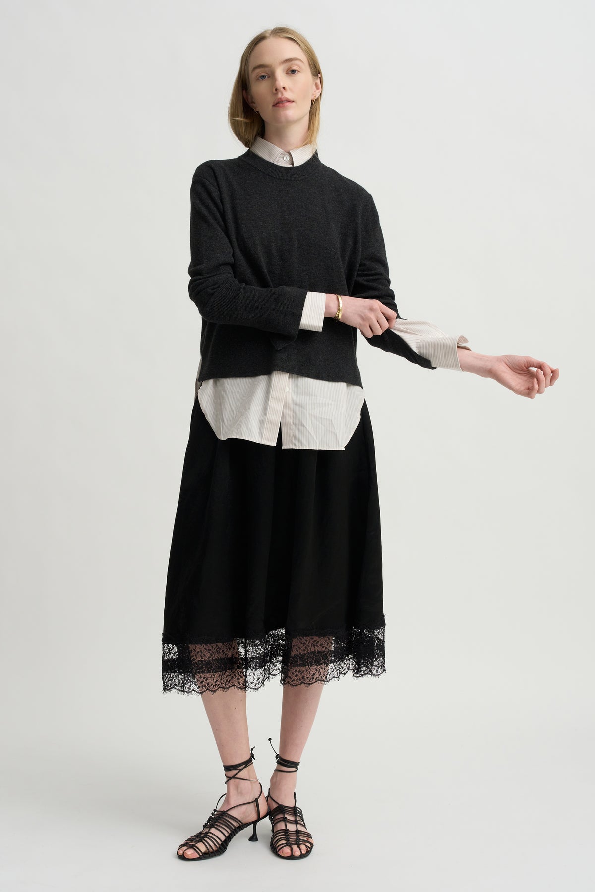 Gathered Skirt, Black