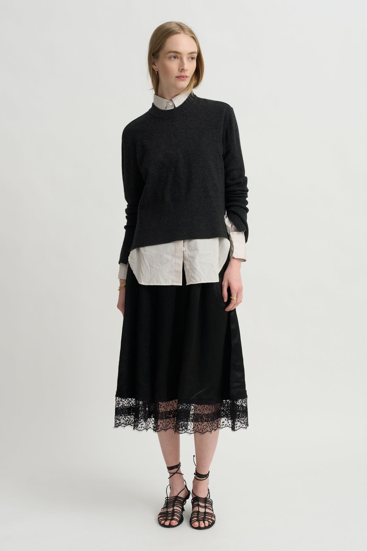 Gathered Skirt, Black