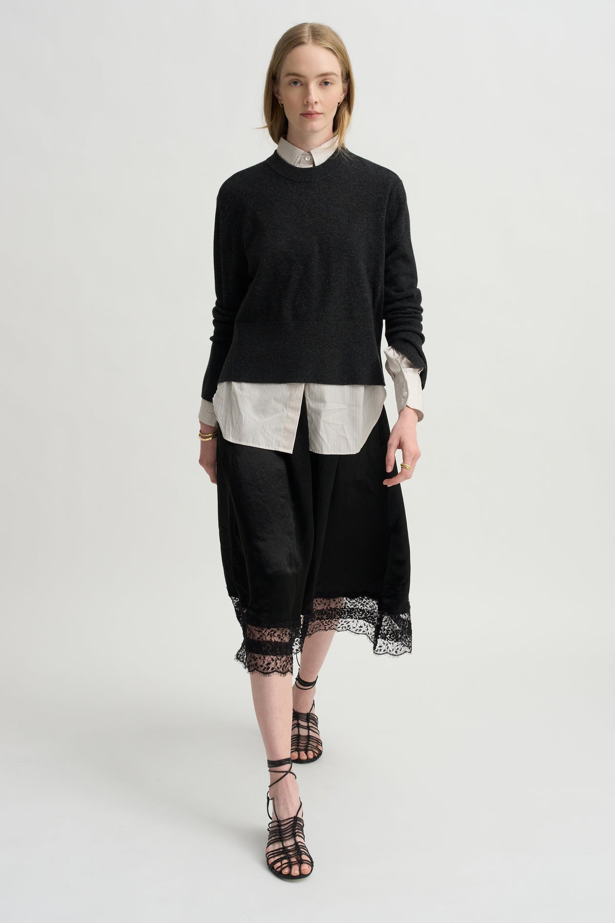 Gathered Skirt, Black