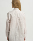 Covered Placket Tunic Shirt, Smoke Stripe